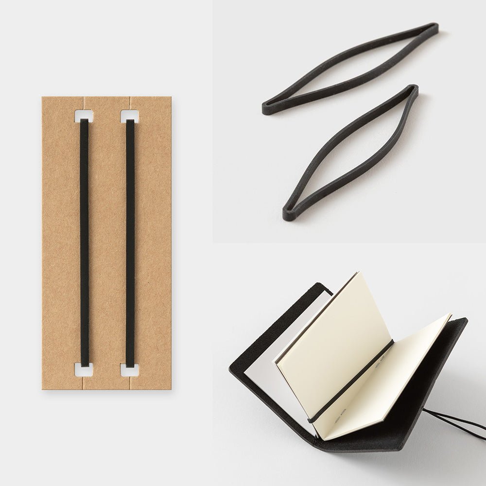 Leather Journal Traveler's Notebook Card Size 20th Anniversary Set Black - Art Bloss
