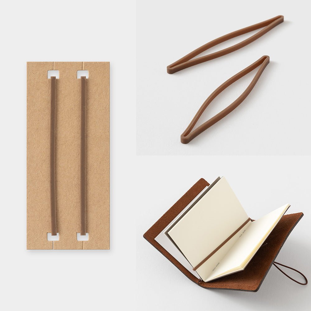 Leather Journal Traveler's Notebook Card Size 20th Anniversary Set Brown - Art Bloss
