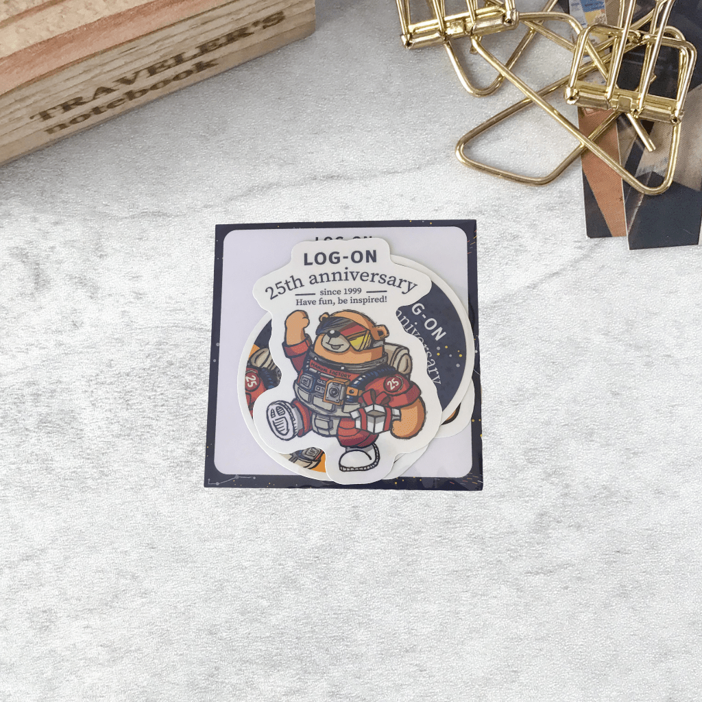 Log-On 25th Anniversary Manual Factory Bear Stickers: MF Bear Collectible Sticker Set - Art Bloss