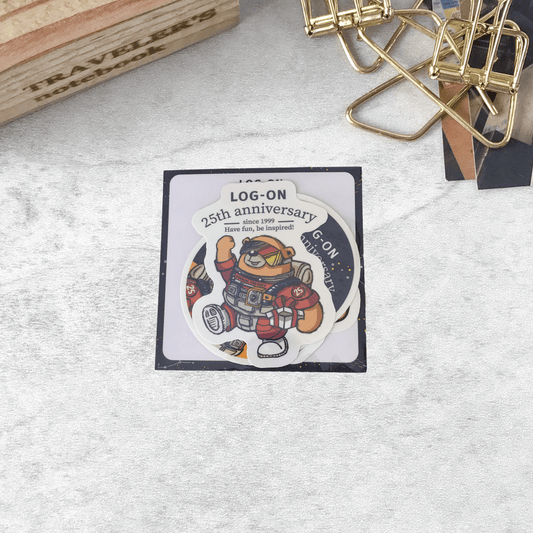 Log-On 25th Anniversary Manual Factory Bear Stickers: MF Bear Collectible Sticker Set - Art Bloss