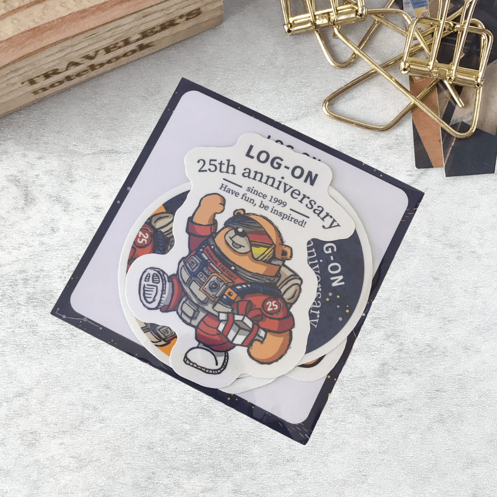 Log-On 25th Anniversary Manual Factory Bear Stickers: MF Bear Collectible Sticker Set - Art Bloss