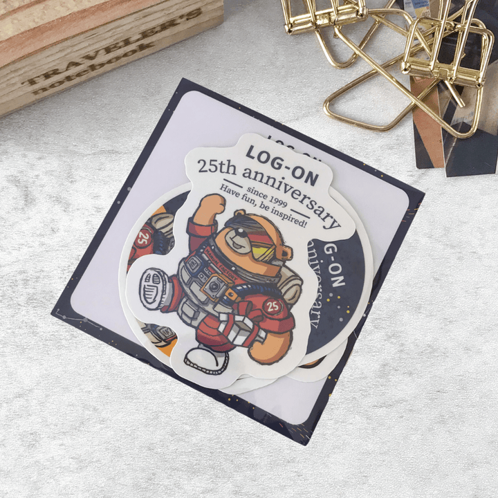 Log-On 25th Anniversary Manual Factory Bear Stickers: MF Bear Collectible Sticker Set - Art Bloss