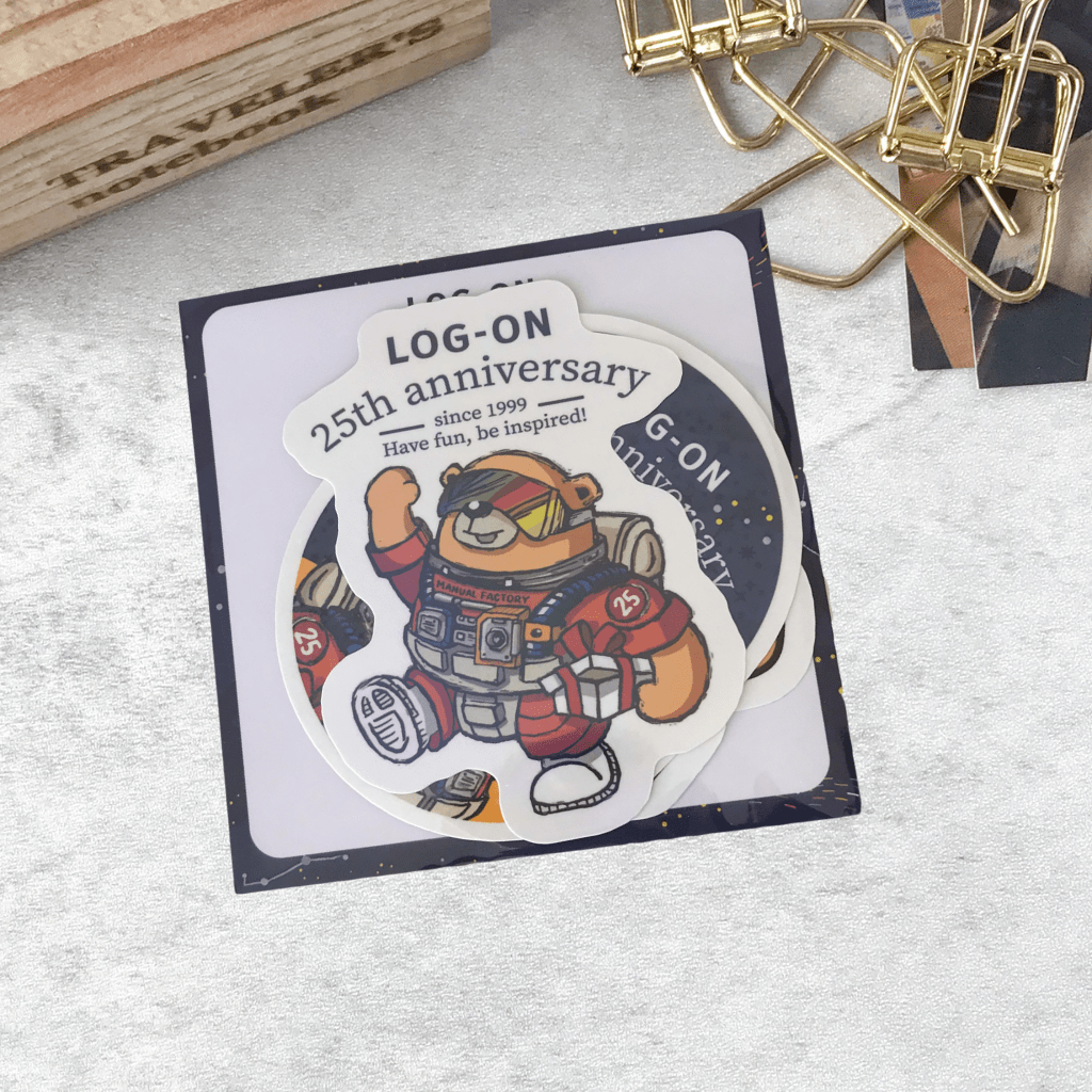 Log-On 25th Anniversary Manual Factory Bear Stickers: MF Bear Collectible Sticker Set - Art Bloss