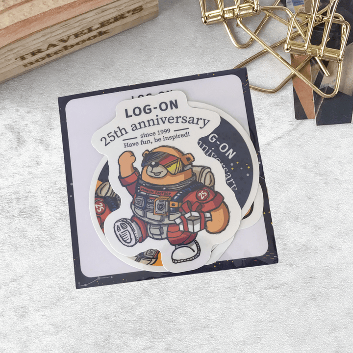 Log-On 25th Anniversary Manual Factory Bear Stickers: MF Bear Collectible Sticker Set - Art Bloss