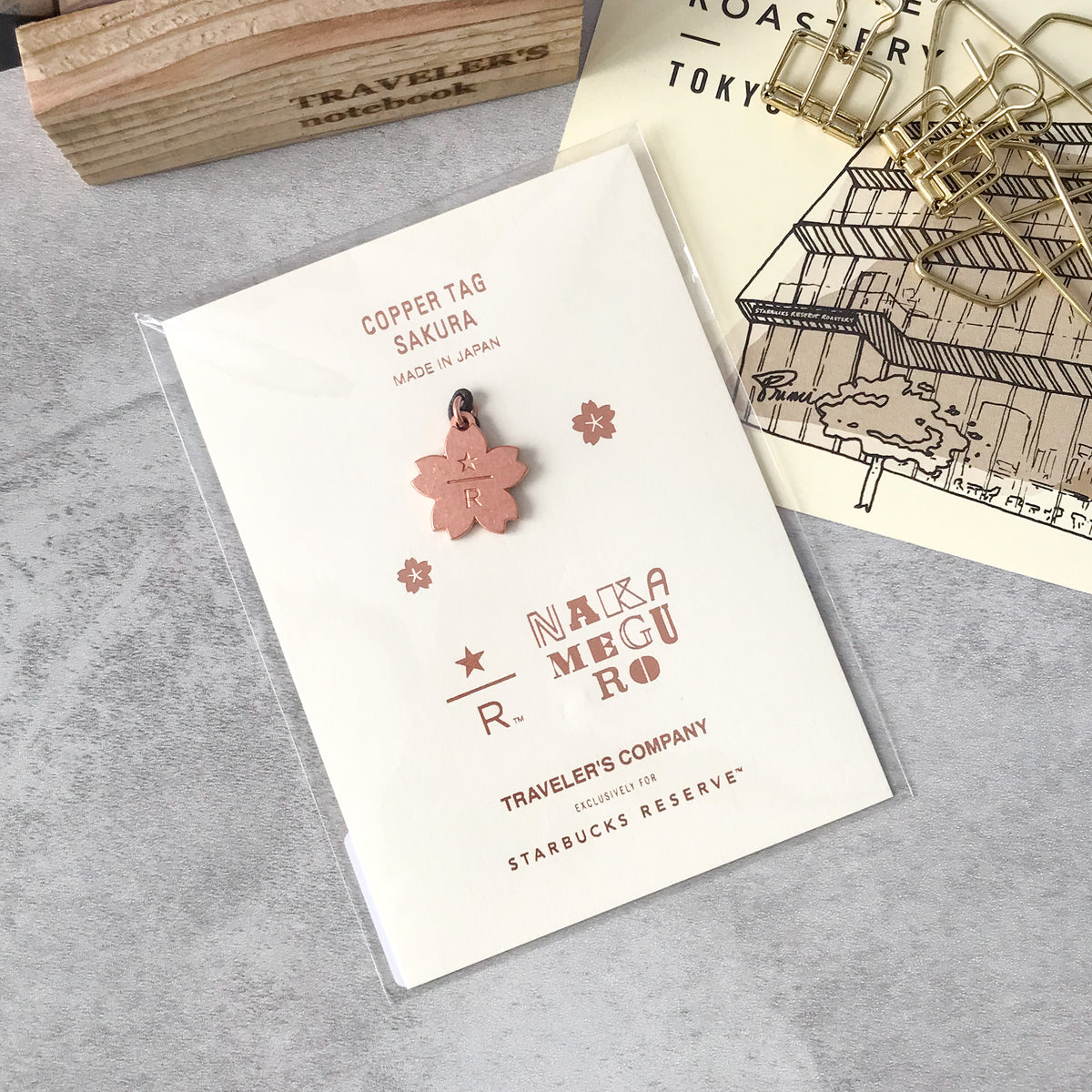 Traveler's Company x Starbucks Reserve Roastery Copper Tag Sakura - Art Bloss