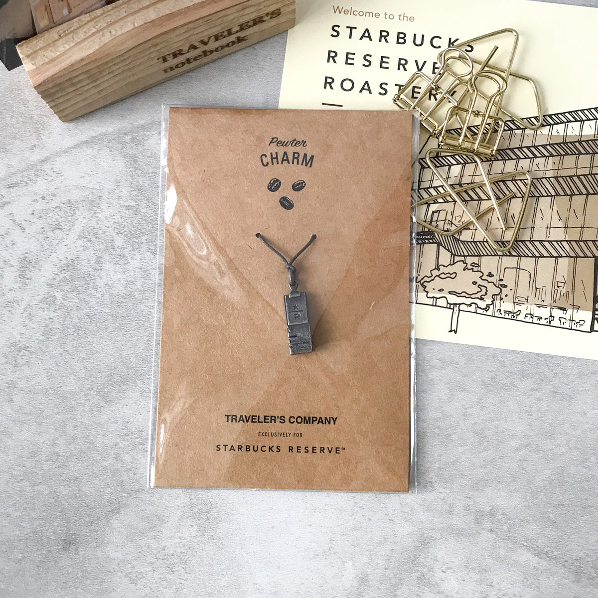 Traveler's Company x Starbucks Reserve Roastery Traveler's Pewter Charm Coffee Bag - Art Bloss