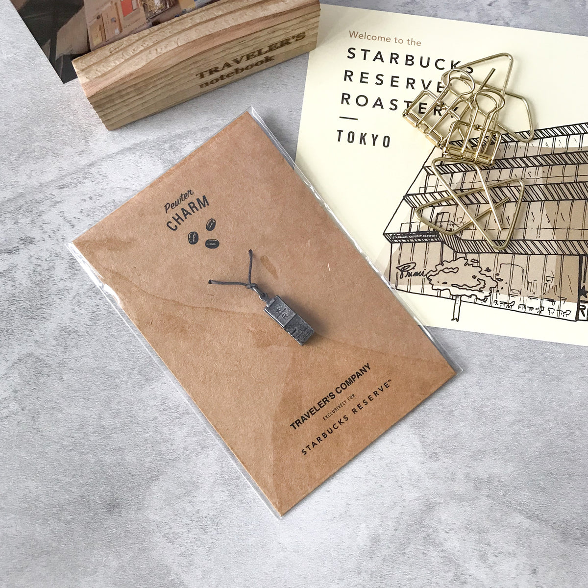 Traveler's Company x Starbucks Reserve Roastery Traveler's Pewter Charm Coffee Bag - Art Bloss
