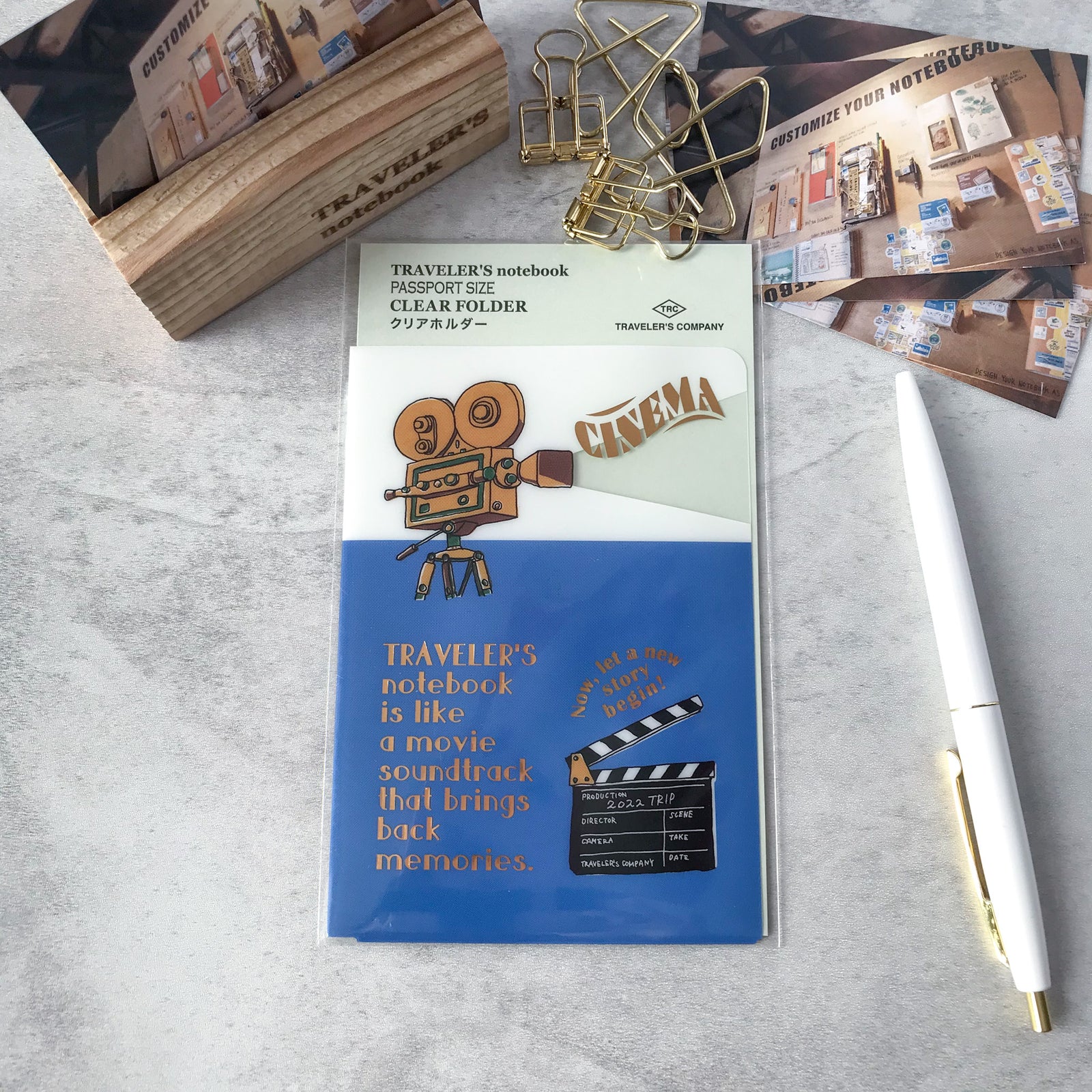 Traveler's Factory Cinema Clear Folder 2022 Limited Edition — front view, passport size