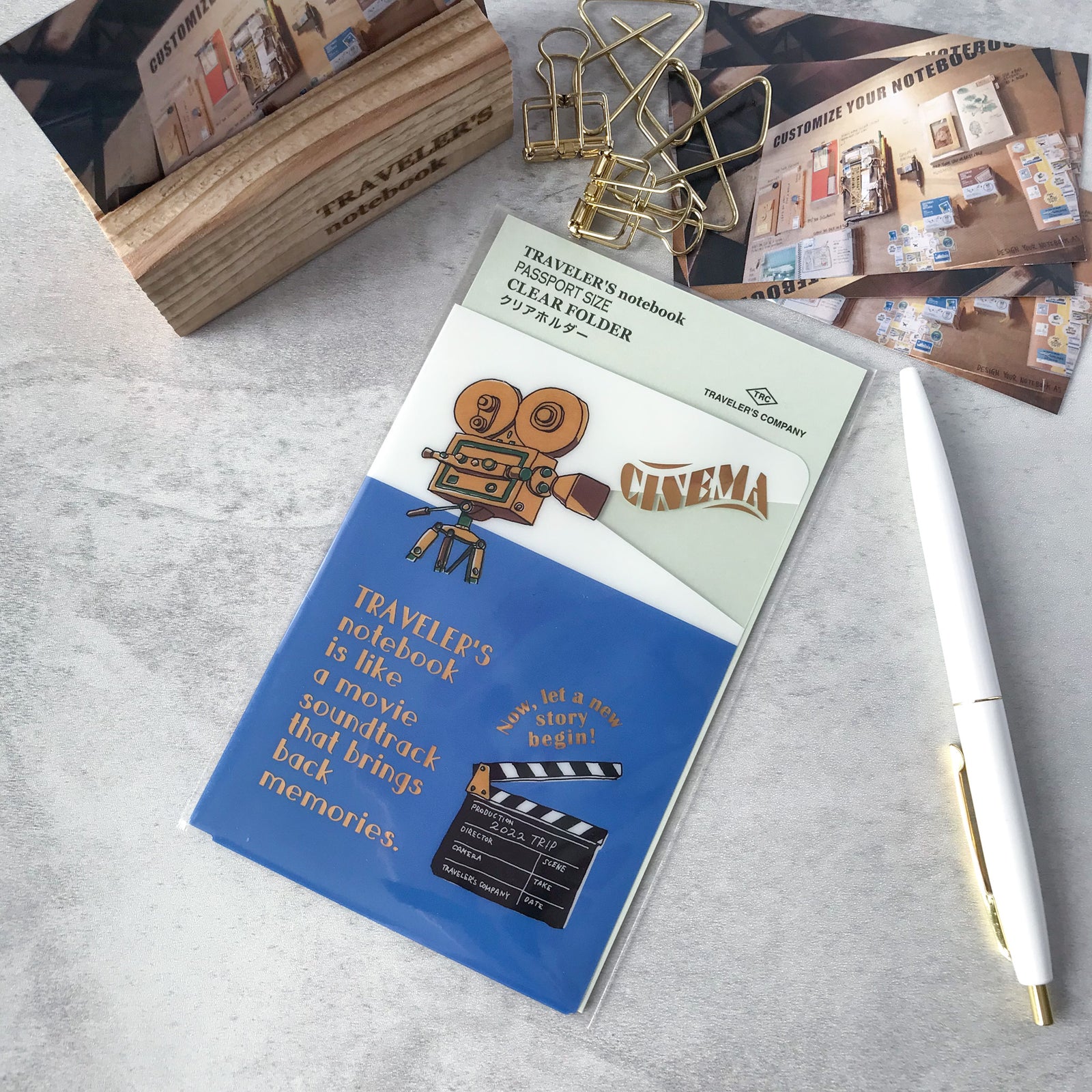 Traveler's Factory Cinema Clear Folder 2022 Limited Edition — vintage cinema print detail