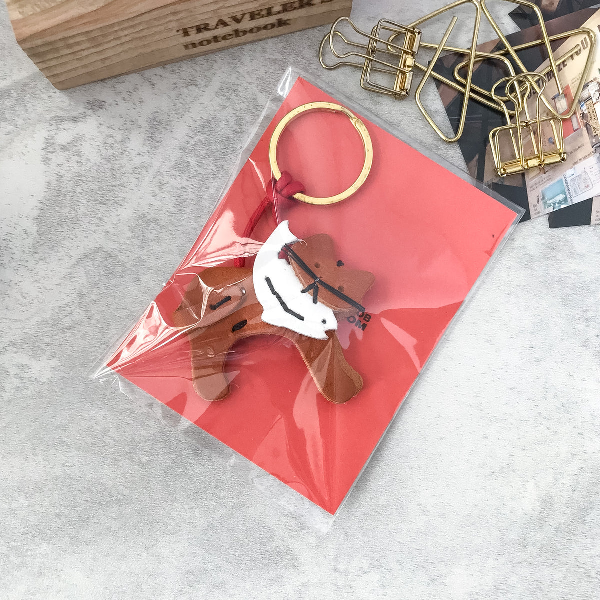 Benlly's & Job Work Room: Benlly's original Cat Salmon Keychain Brown - Art Bloss