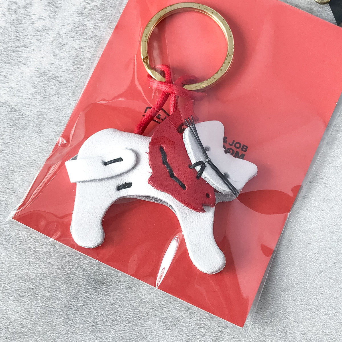 Benlly's & Job Work Room: Benlly's original Cat Salmon Keychain White - Art Bloss