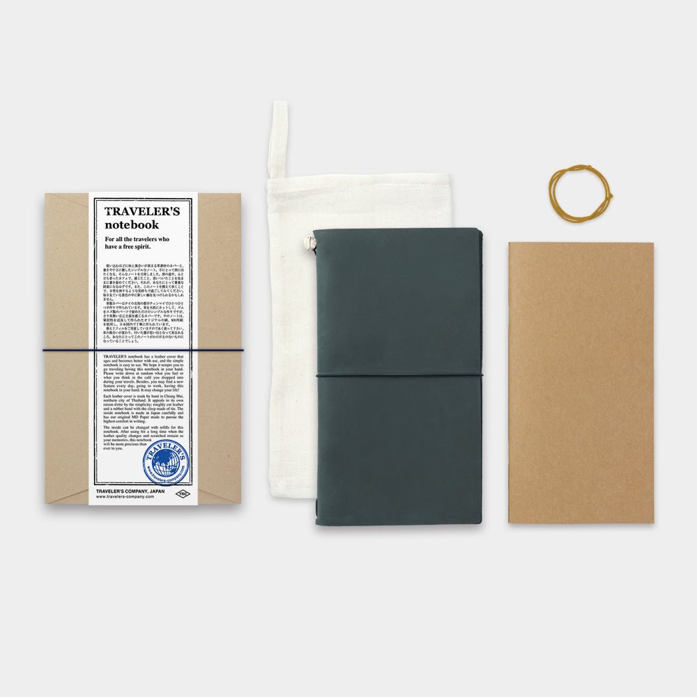 Traveler's Company: Leather Journal Traveler's Notebook (Blue) - Art Bloss